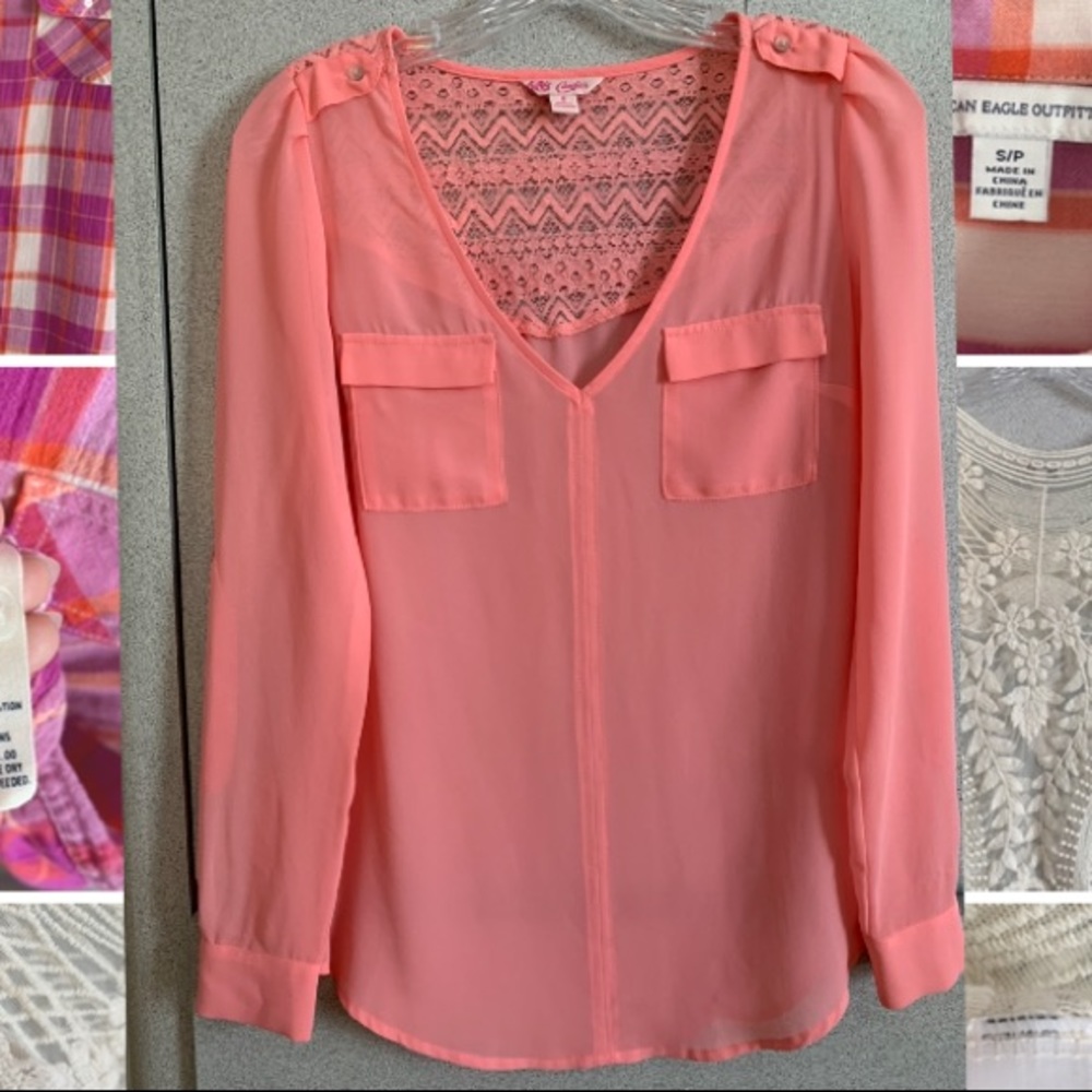 Light pink sheer blouse